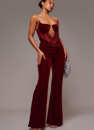 Комбенизон prettylittlething бархатный корсет