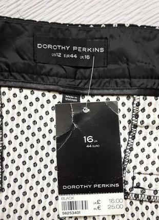 Бомбезные стрейчевые укороченные брюки в мелкий горошек с люрексом dorothy perkins4 фото