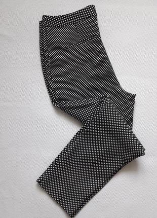 Бомбезные стрейчевые укороченные брюки в мелкий горошек с люрексом dorothy perkins6 фото