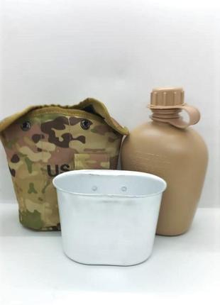 Фляга котелок чехол мультикам военная us бутылка в комплекте nato