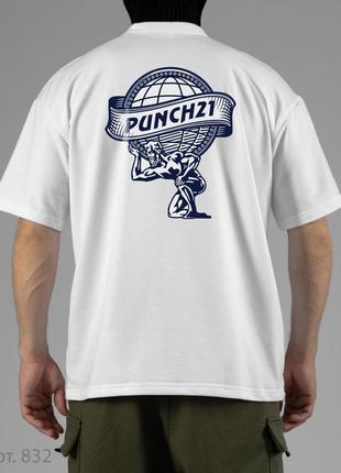 Футболка punch21 - "oversize new" , white принт globe