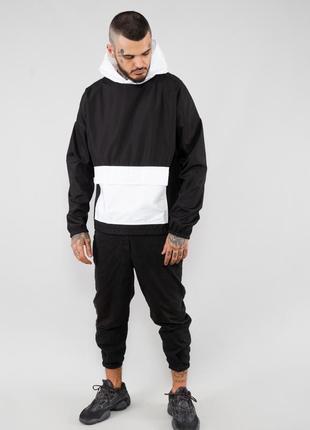 Анорак чоловічий двокольоровий чорно-білий
