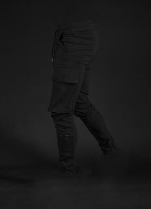 Штани чоловічі карго чорні3 фото