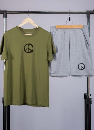 Комплект літній чоловічий peace футболка і шорти х\с