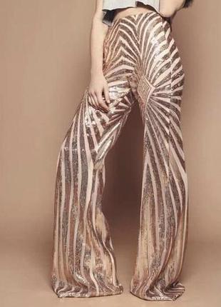 Брюки штаны клеш в пайетках