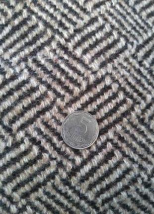 Тканина пальтовая коричневий ромбик.