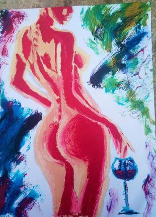 Картина живопис олією дівчина еротика ню, оголена дівчина