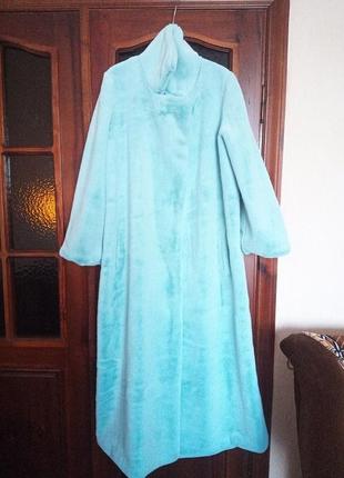 Жіноче блакитне пальто та шарф2 фото