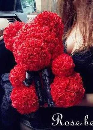 Ведмедик із троянд, подарунковий 25 см і 40 см3 фото