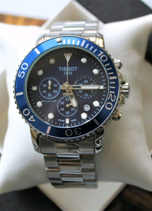 Годинник tissot, silver & blue4 фото