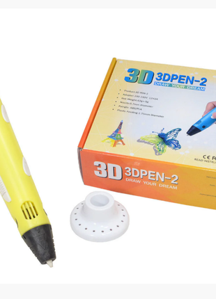 3d ручка з lcd дисплеєм pen 2 3д принтер для малювання жовта