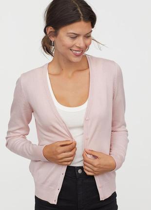 Базовий ніжно-рожевий кардиган на гудзиках hm