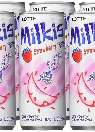 Напій безалкогольний газований milkis полуниця 250 мл (9 шт.)