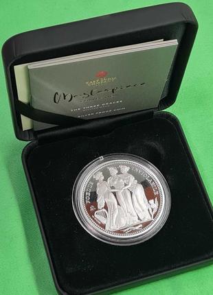 О.св. єлени 1 фунт три грації three graces 2021 срібло 1 oz proof4 фото