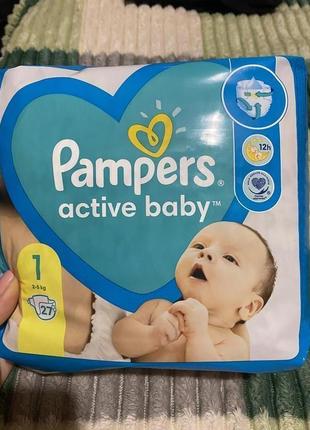 Памперси “pampers active baby 1”1 фото