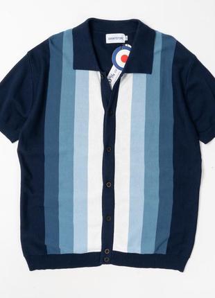 Oxknit'60s retro mod style stripe 49 casual knit polo мужская футболка поло2 фото
