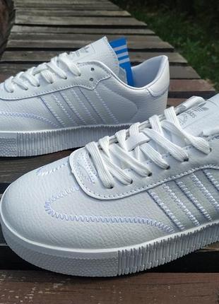 Кроссовки женские adidas samba triple white