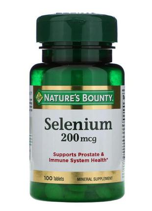 Селен, nature's bounty, 200 мкг, 100 таблеток