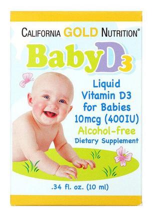 Жидкий витамин д3 california gold nutrition baby d3  для детей