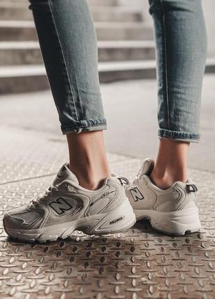 New balance 530 в сером цвете из кожи2 фото