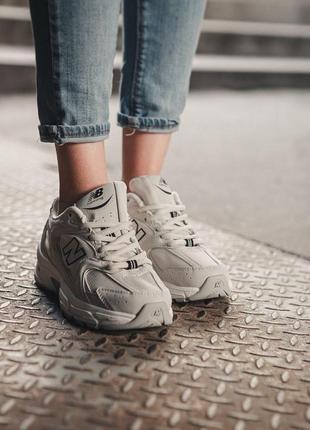 New balance 530 в сером цвете из кожи6 фото