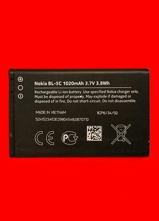Акб nokia bl-5c 1110 101 100 2700 3120 1661 c2-05 1200 1100 c1 c2