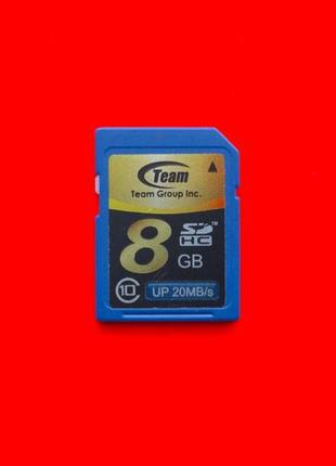 Карта памяти флеш sd hc 8 gb team 10 class