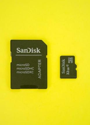 Карта памяти microsd hc 32 gb + sd sandisk adapter
