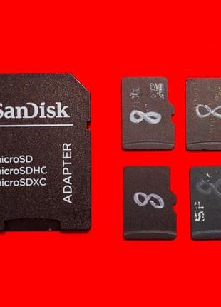 Карта памяти microsd hc 8 gb + sd sandisk adapter