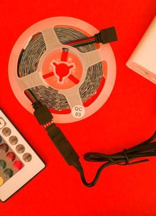 Светодиодная rgb 2835 led 5м лента пульт управления usb 5v3 фото