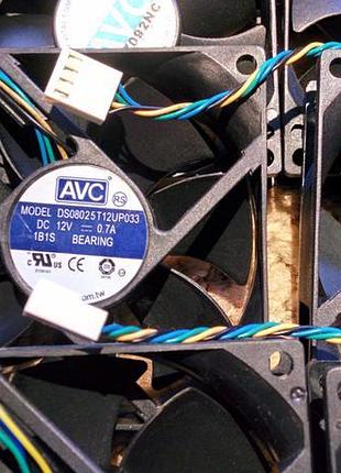Високоякісні потужні вентилятори"avc" 80х80х25мм 12в 0.7а