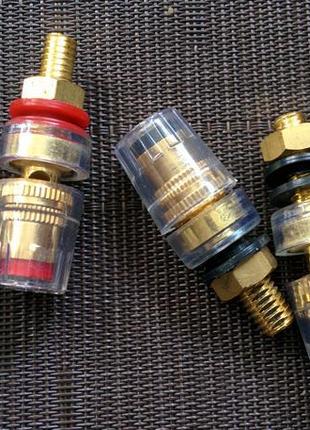 Потужний силовий роз'єм, гніздо "banan" серія gold ( латунь).