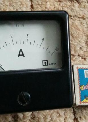 Амперметр 70х70 мм на 10а із шунтом для зарядного або бж. срср