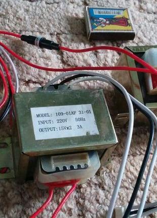 Трансформатори живлення підсилювача або бж 220/15вх2 струм 3а