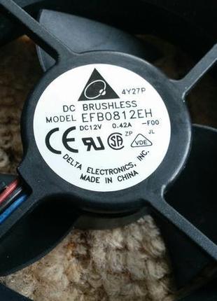 Яксний кулер 80х80х25мм 12в 0.42 а 5000 об/хв "delta electronics"