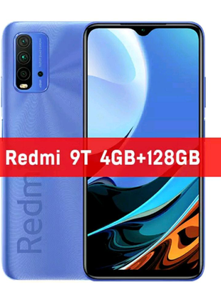 Новинка!redmi 9t, 4/128gb, экран 6.53",6000 mah, android 10, blue