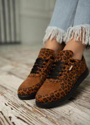 💙💛кеды натуральная кожа замша коричневый леопард🐆