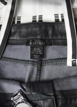 Кожаные черные шорты amisu размер м-л4 фото