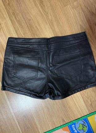 Кожаные черные шорты amisu размер м-л7 фото
