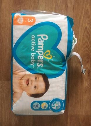 Підгузки pampers active baby 3(6-10 kg) 58 штук , пачка відкрита,