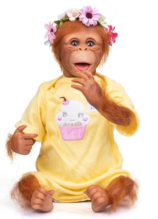 Силіконова колекційна лялька реборн мавпочка дівчинка дейлі (вінілова лялька мавпа) висота 45 см1 фото