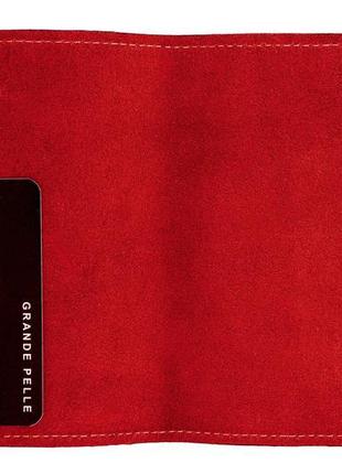 Шкіряна обкладинка на паспорт grande pelle глянсова шкіра червона3 фото