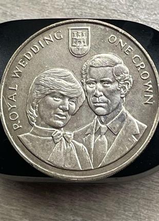 1 крона 1981 г. гибралтар. свадьба