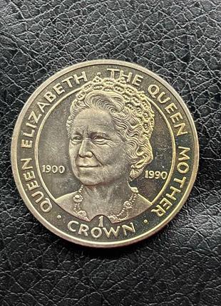 Продам 1 крону 1990 г. гибралтар 90 лет со дня рождения королевы-