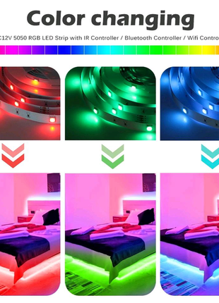 Світлодіодна стрічка rgb 2835/5050 bluetooth 5m/10m/15m4 фото