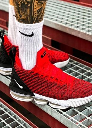 Nike lebron 16 red white/red/black кросівки чоловічі найк
