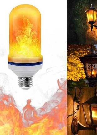 Лампа led flame bulb a+ з ефектом полум'я вогню e27 біла1 фото