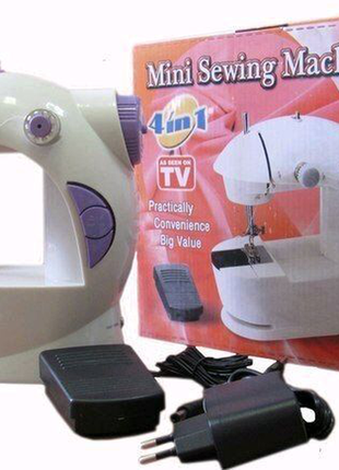Швейна машинка портативна mini sewing machine fhsm 201 з адапте7 фото