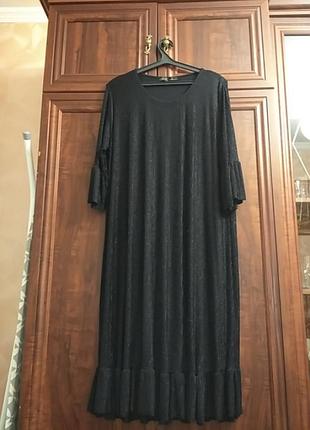 Шикарное платье трикотаж с люрексовой нитью, 60-64