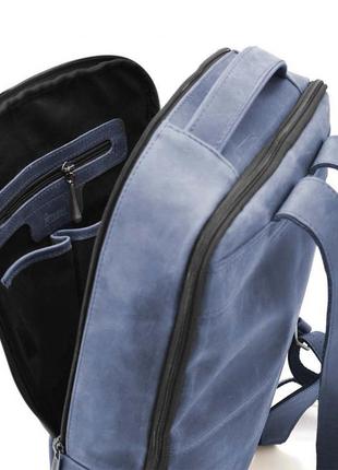 Шкіряний рюкзак синій tarwa rk-7287-3md кінська шкіра8 фото